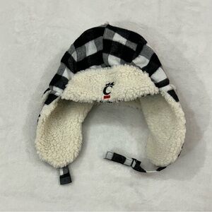 Cincinnati Bearcats Black & White Plaid Sherpa Inner Trapper Beanie Hat Earflaps